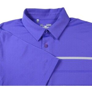 Under Armour Men's Golf Shirt Heat Gear Size X-Large Loose Fit Purple Polo